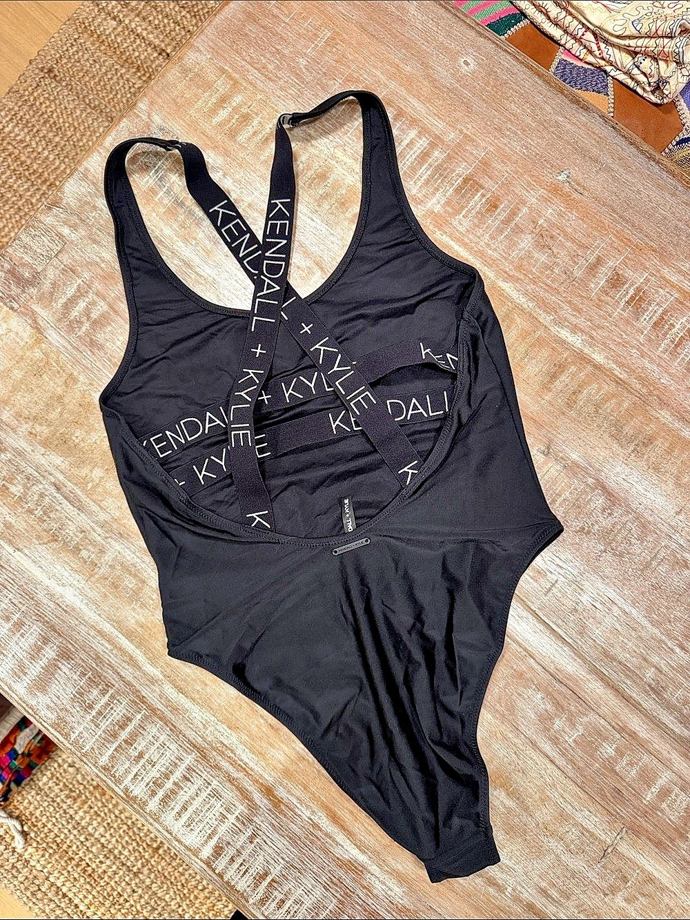 Kendall + Kylie for Topshop Logo Tape One-Piece Swimsuit Black Size 6 - fits lik